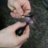 New lenses being put in a pair of glasses